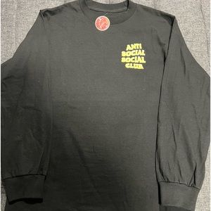Long sleeve anti social black and yellow T-shirt